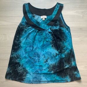 Vintage Y2K Dressbarn Turquoise/Blue Top with Velvet Detailing 🦋